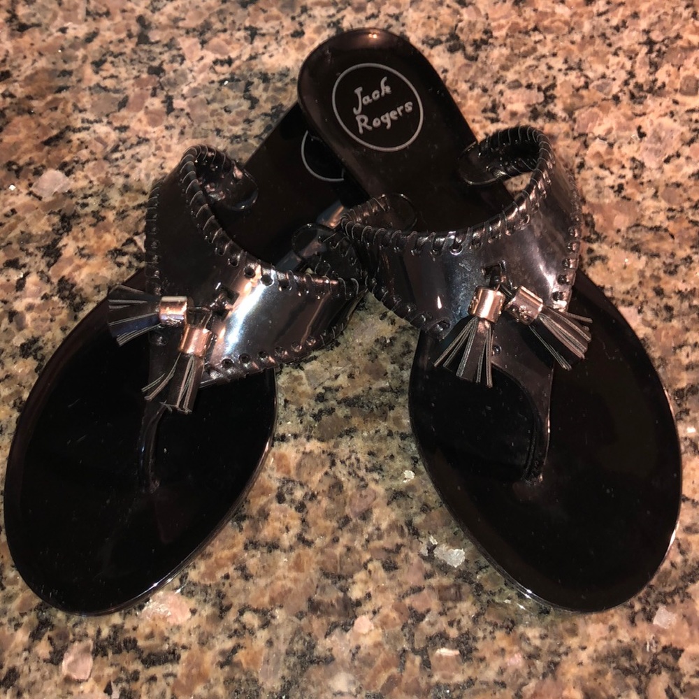 Jack Rogers Black Alana Jelly Sandals